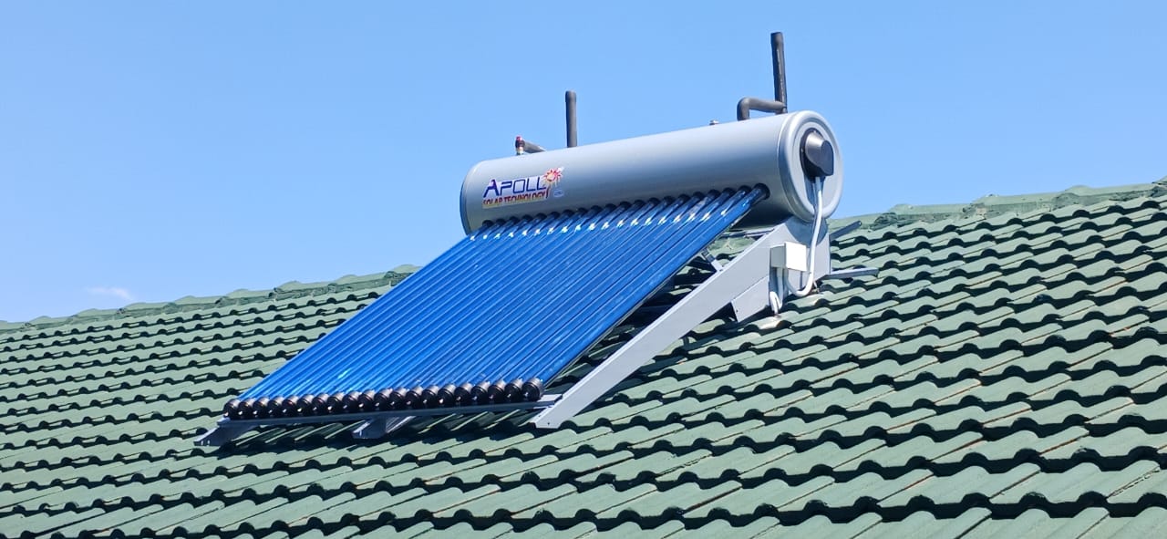 Apollo high pressure system on green tile roof
